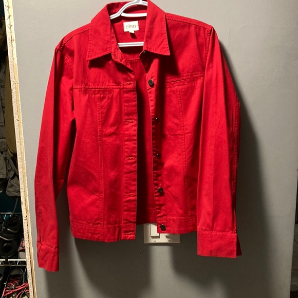 Cleo red jean jacket - Picture 1 of 4